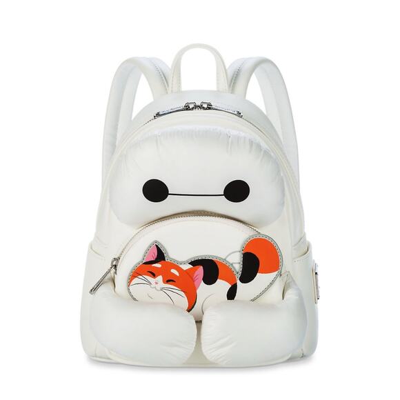 Loungefly Disney Big Hero 6 Baymax & Michigan Cat Plush Mini Backpack NEW